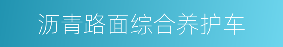沥青路面综合养护车的同义词