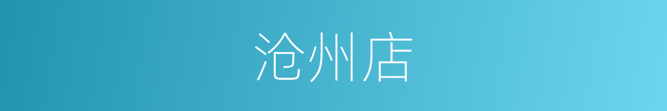 沧州店的同义词