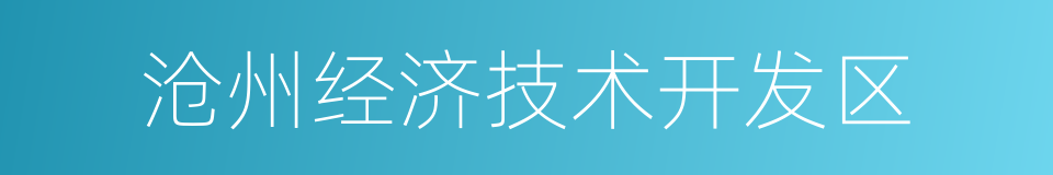 沧州经济技术开发区的同义词