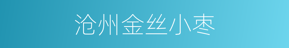 沧州金丝小枣的同义词