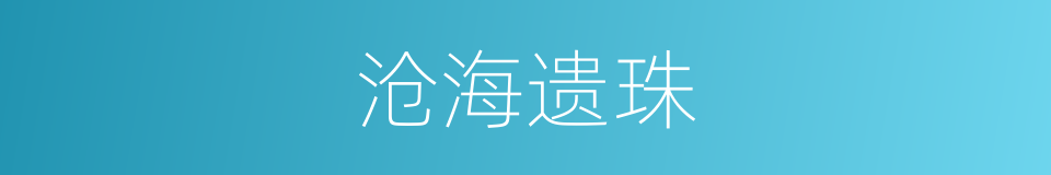 沧海遗珠的意思
