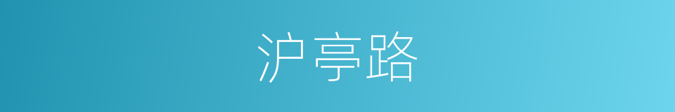 沪亭路的同义词