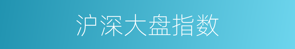 沪深大盘指数的同义词