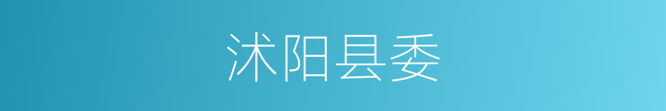 沭阳县委的同义词