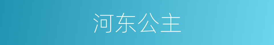 河东公主的同义词