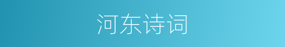 河东诗词的同义词