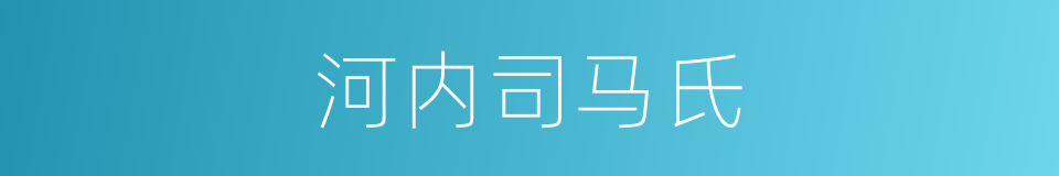 河内司马氏的同义词