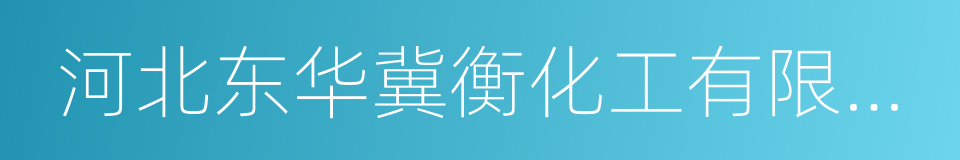 河北东华冀衡化工有限公司的同义词