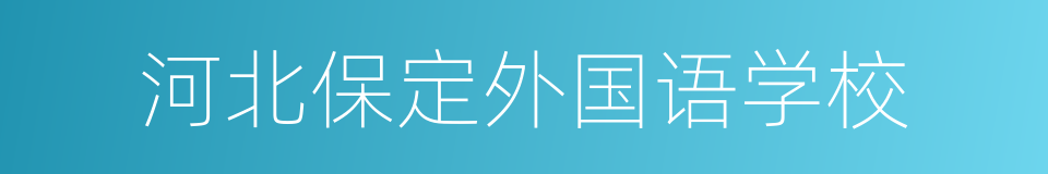 河北保定外国语学校的同义词