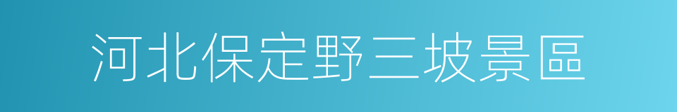 河北保定野三坡景區的同義詞