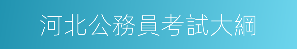 河北公務員考試大綱的同義詞