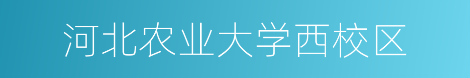 河北农业大学西校区的同义词