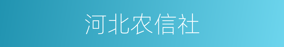 河北农信社的同义词