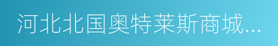 河北北国奥特莱斯商城有限公司的同义词