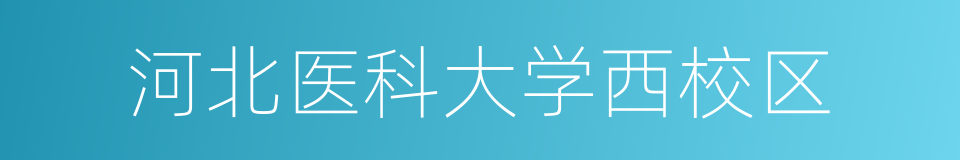 河北医科大学西校区的同义词