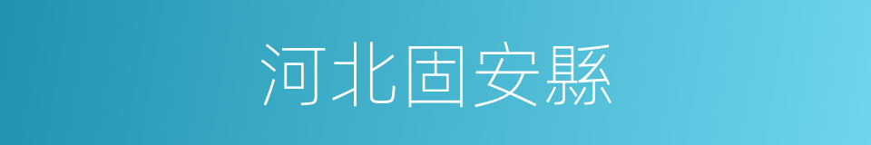 河北固安縣的同義詞