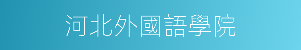 河北外國語學院的同義詞
