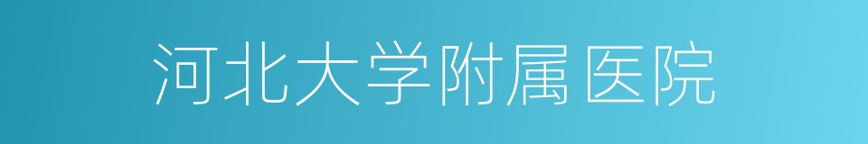 河北大学附属医院的同义词