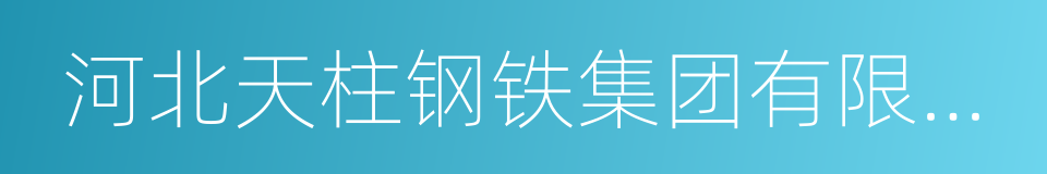 河北天柱钢铁集团有限公司的同义词