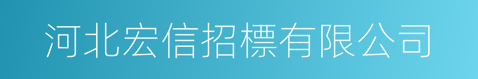 河北宏信招標有限公司的同義詞