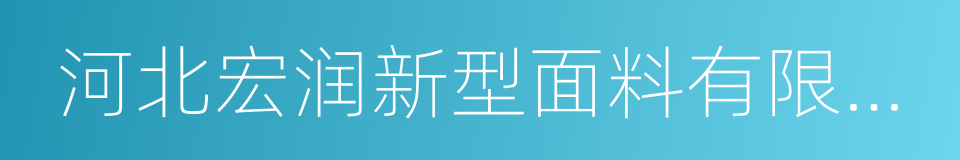 河北宏润新型面料有限公司的同义词