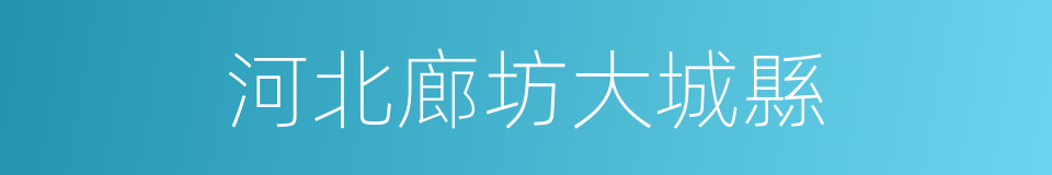 河北廊坊大城縣的同義詞