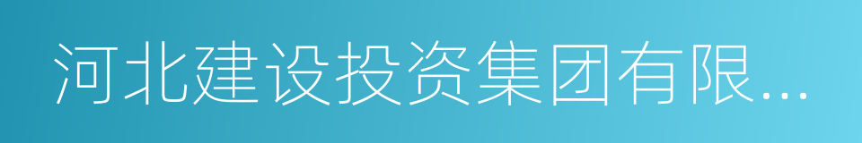 河北建设投资集团有限责任公司的同义词