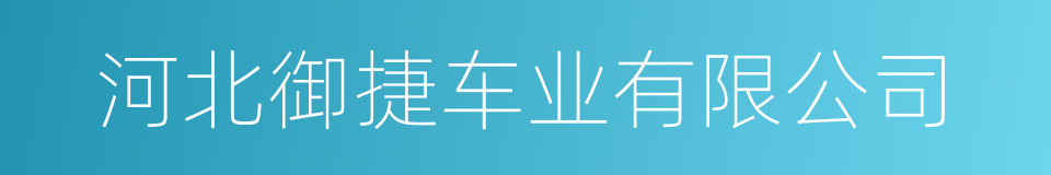 河北御捷车业有限公司的同义词