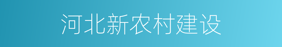 河北新农村建设的同义词