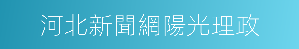 河北新聞網陽光理政的同義詞