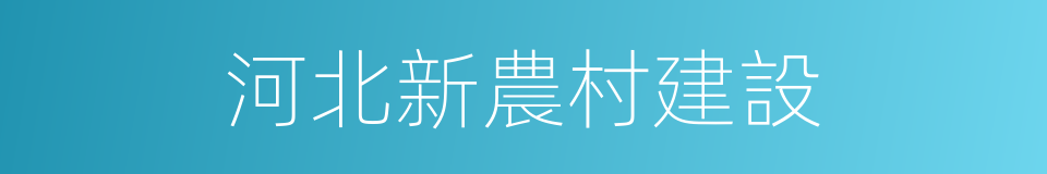 河北新農村建設的同義詞