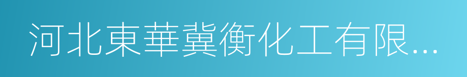 河北東華冀衡化工有限公司的同義詞