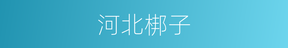 河北梆子的意思