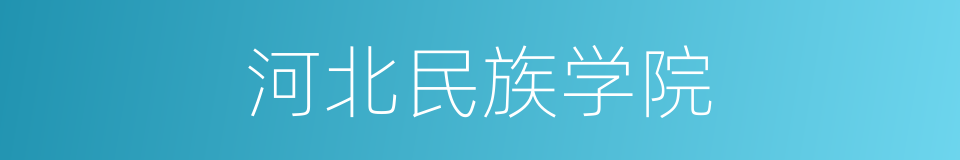 河北民族学院的同义词
