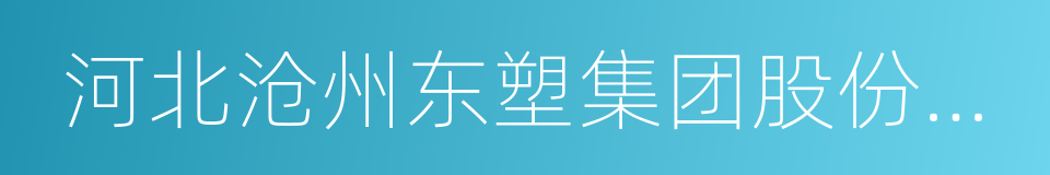 河北沧州东塑集团股份有限公司的同义词