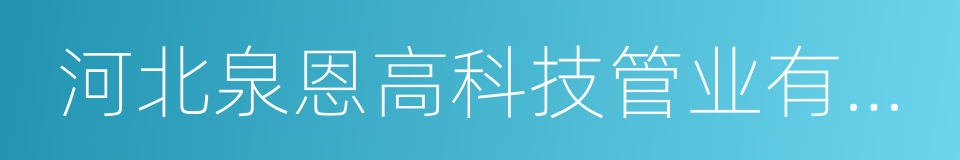 河北泉恩高科技管业有限公司的同义词