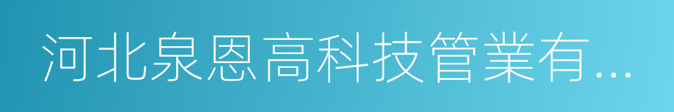 河北泉恩高科技管業有限公司的同義詞