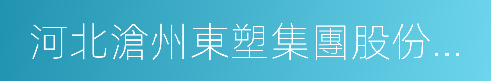 河北滄州東塑集團股份有限公司的同義詞