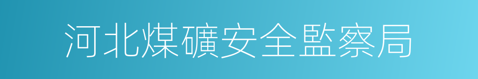 河北煤礦安全監察局的同義詞