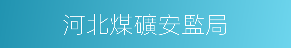 河北煤礦安監局的同義詞