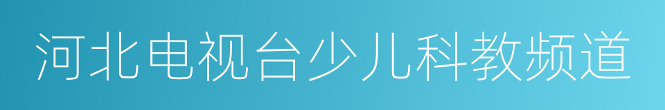 河北电视台少儿科教频道的同义词