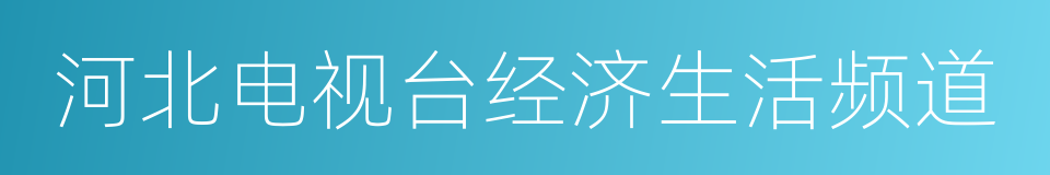 河北电视台经济生活频道的同义词