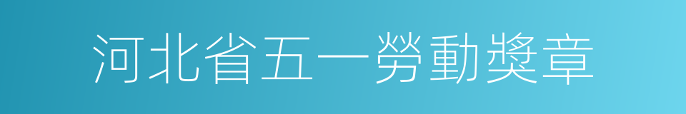 河北省五一勞動獎章的同義詞