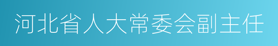 河北省人大常委会副主任的同义词