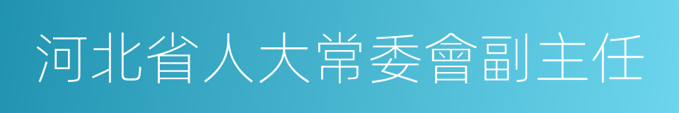 河北省人大常委會副主任的同義詞