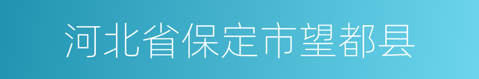 河北省保定市望都县的同义词