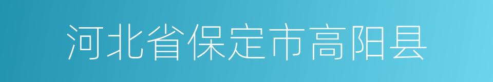 河北省保定市高阳县的同义词