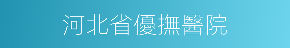 河北省優撫醫院的同義詞