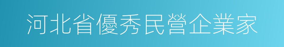 河北省優秀民營企業家的同義詞