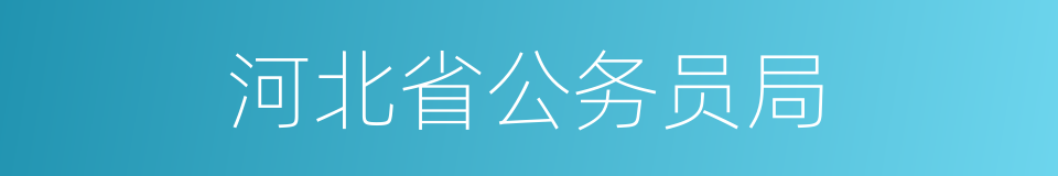 河北省公务员局的同义词